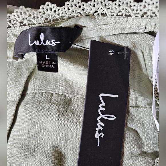 Lulus Women's Completely In Love Sage Green Swiss Dot Button-front Maxi Dress L - Picture 10 of 14